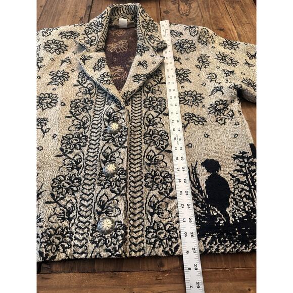 Vintage Painted Pony Tapestry Jacket One Size Large / XL Whimsical Sweater - Picture 15 of 16